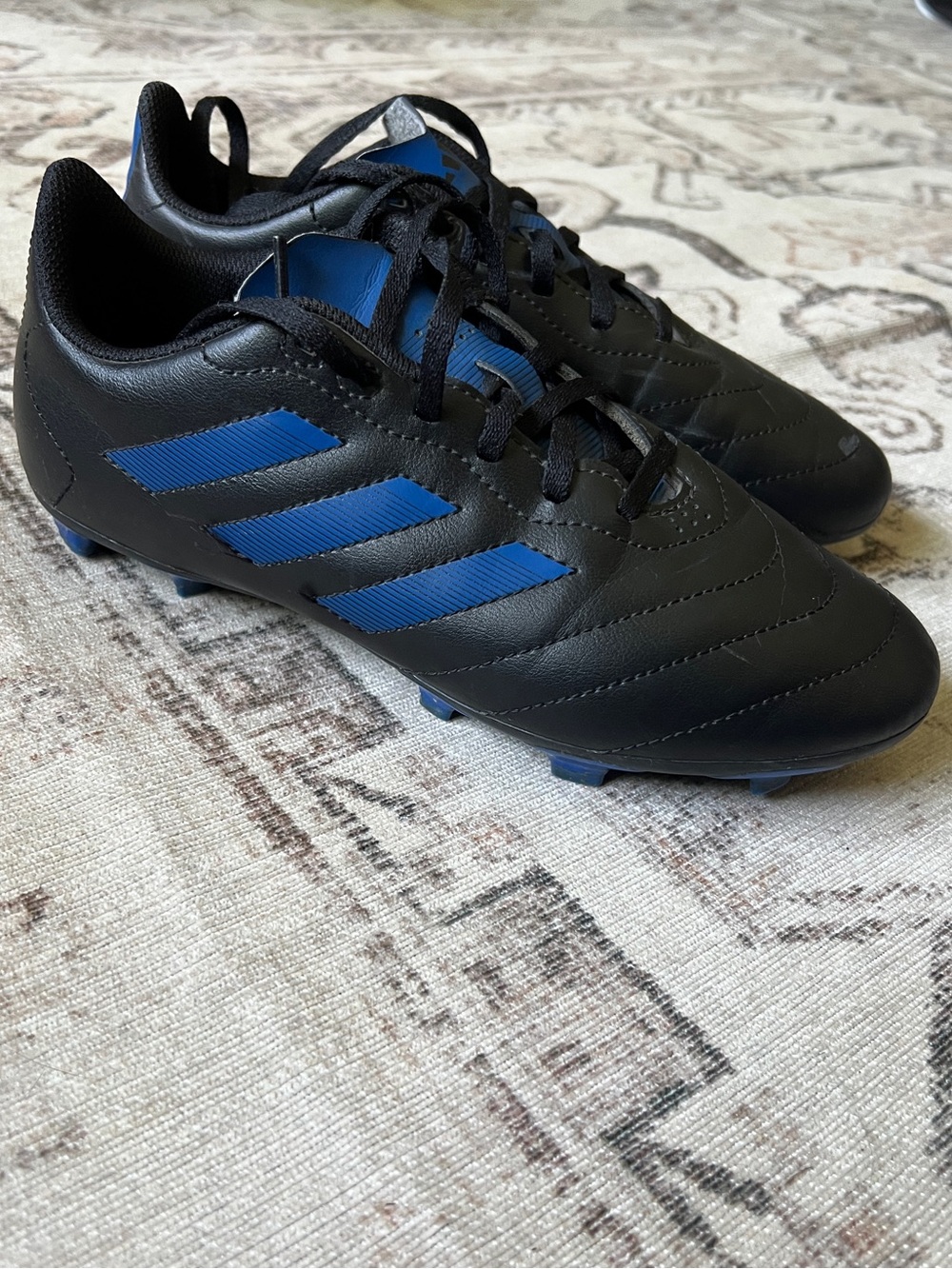 adidas Kids Black and Blue Soccer Cleats